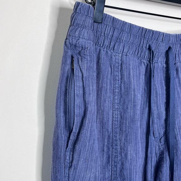 ATHLETA blue texture Cabo linen jogger casual tapered pull on pants size small - Picture 5 of 7